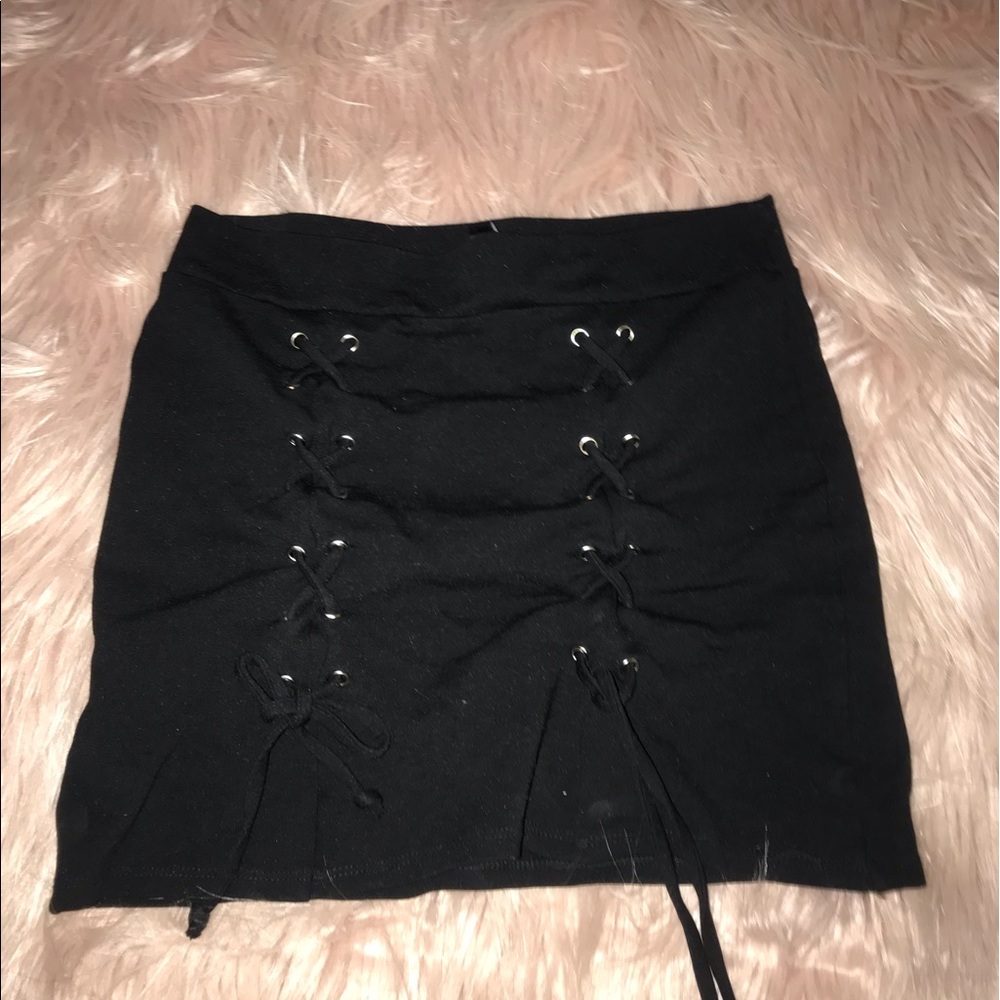 Windsor Black Lace Up Skirt